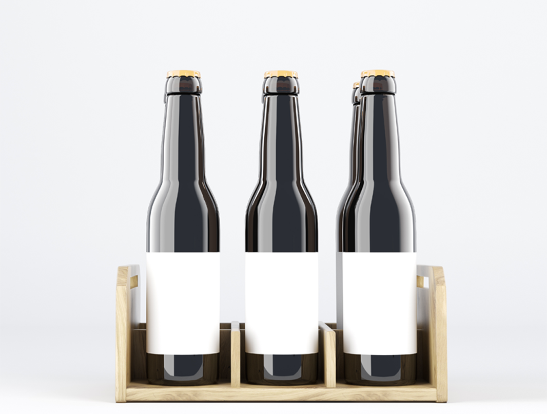 Beer bottles with blank labels