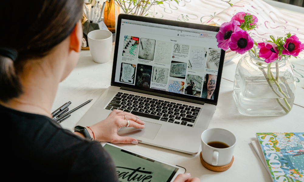 Web designer on a project