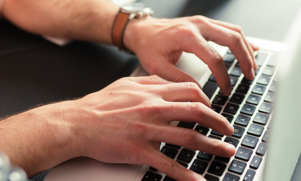 Hands on a keyboard